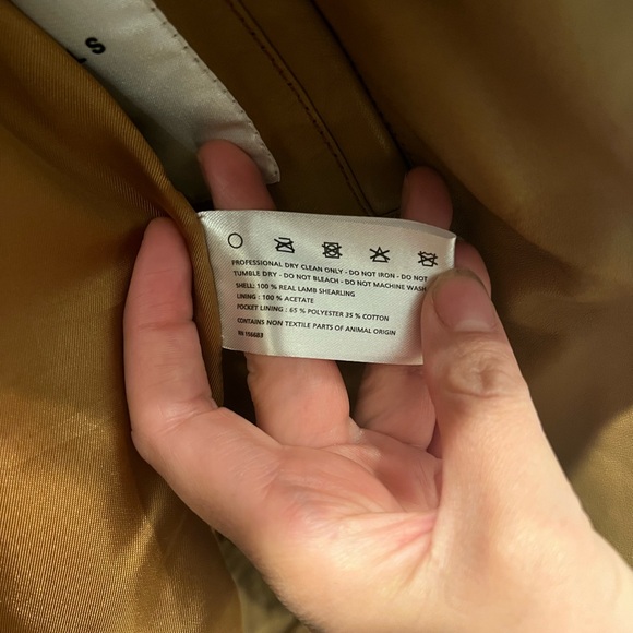 The Arrivals 100% shearling camel motorcycle coat XS - Picture 7 of 9